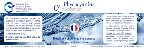 Phycocyanine 2g bioactive à la glycérine végétale