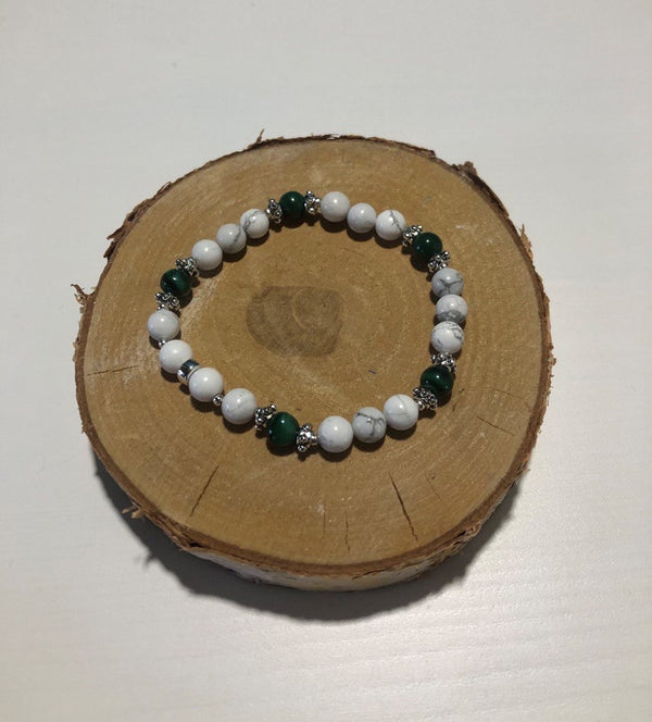 Bracelet Howlite et Malachite